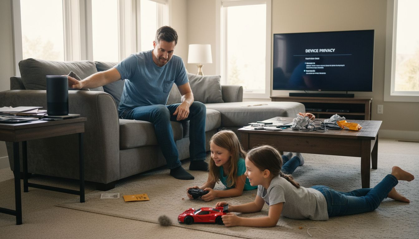Family manages smart speaker privacy settings