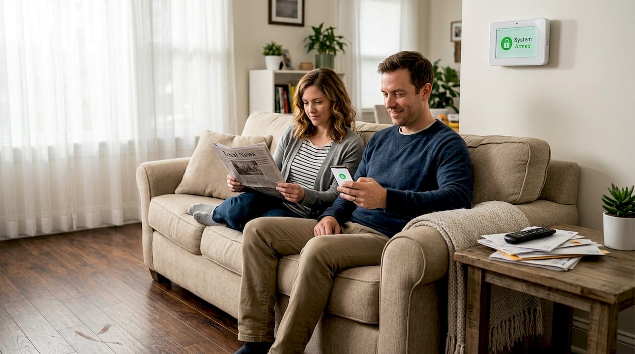 Couple uses smart alarm in home